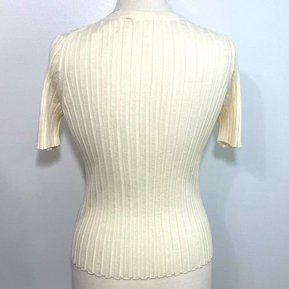 Helmut Lang Fine Ribbed Wool Crewneck Sweater Top Size Large - Picture 5 of 7